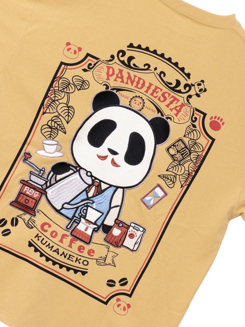 【PANDIESTA JAPAN】“熊猫カフェ”刺繍入りロンT