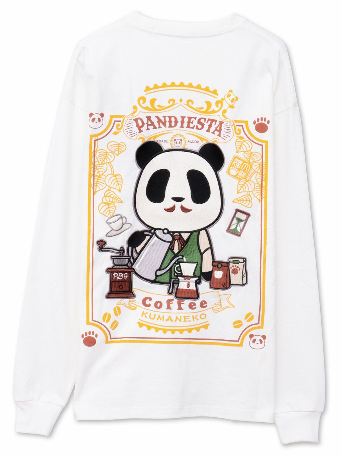 【PANDIESTA JAPAN】“熊猫カフェ”刺繍入りロンT