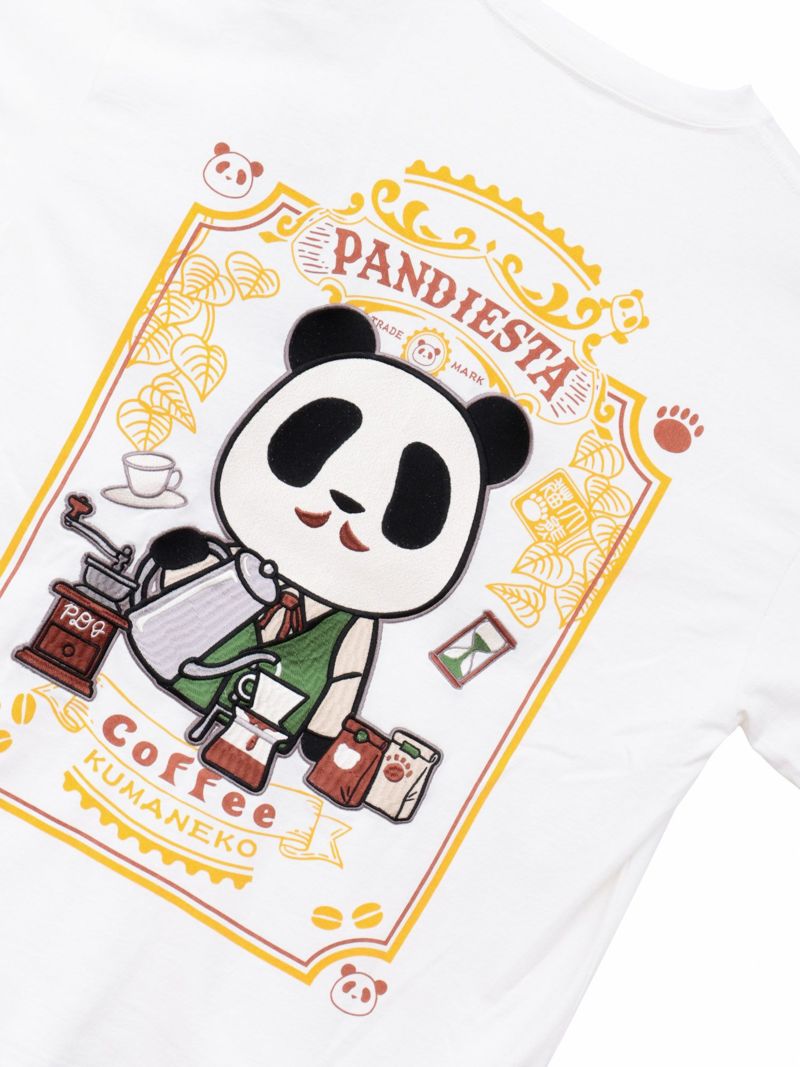 【PANDIESTA JAPAN】“熊猫カフェ”刺繍入りロンT