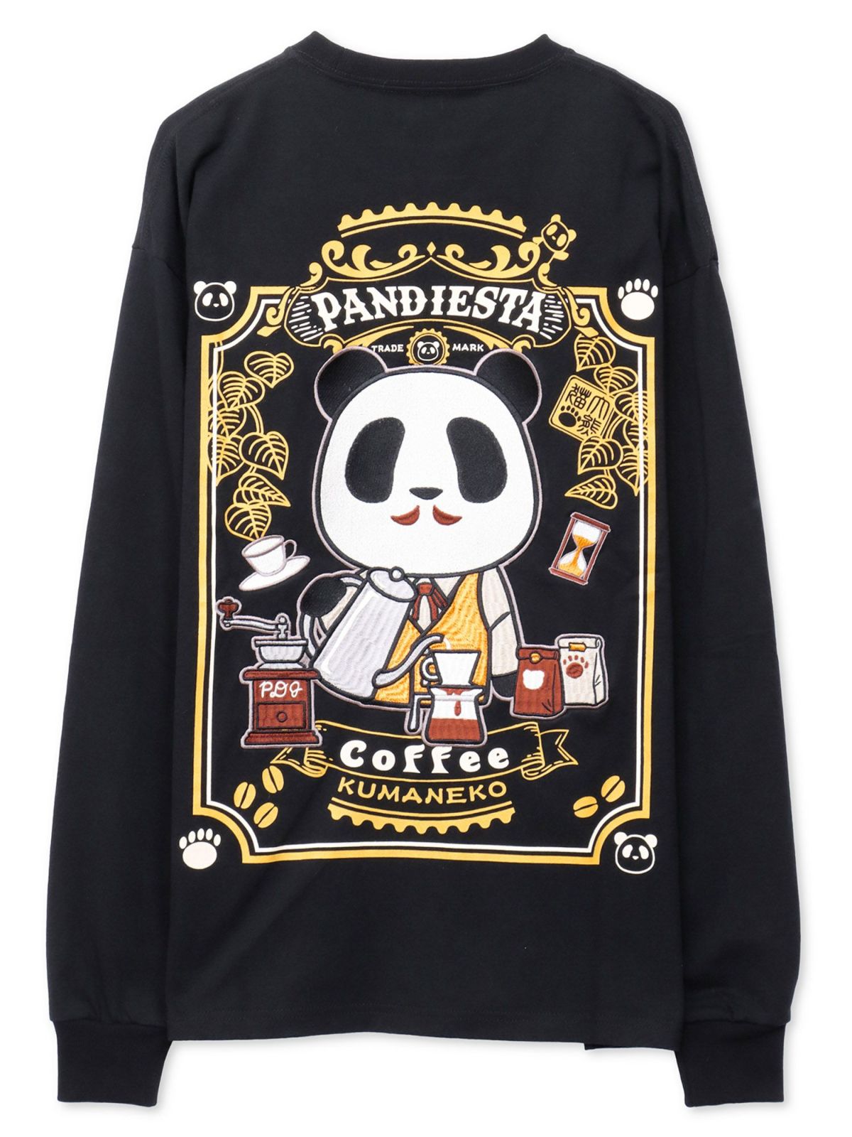 【PANDIESTA JAPAN】“熊猫カフェ”刺繍入りロンT