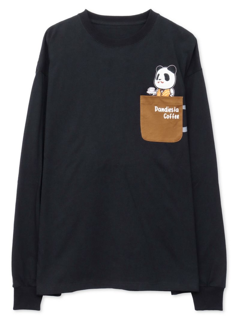 【PANDIESTA JAPAN】“熊猫カフェ”刺繍入りロンT