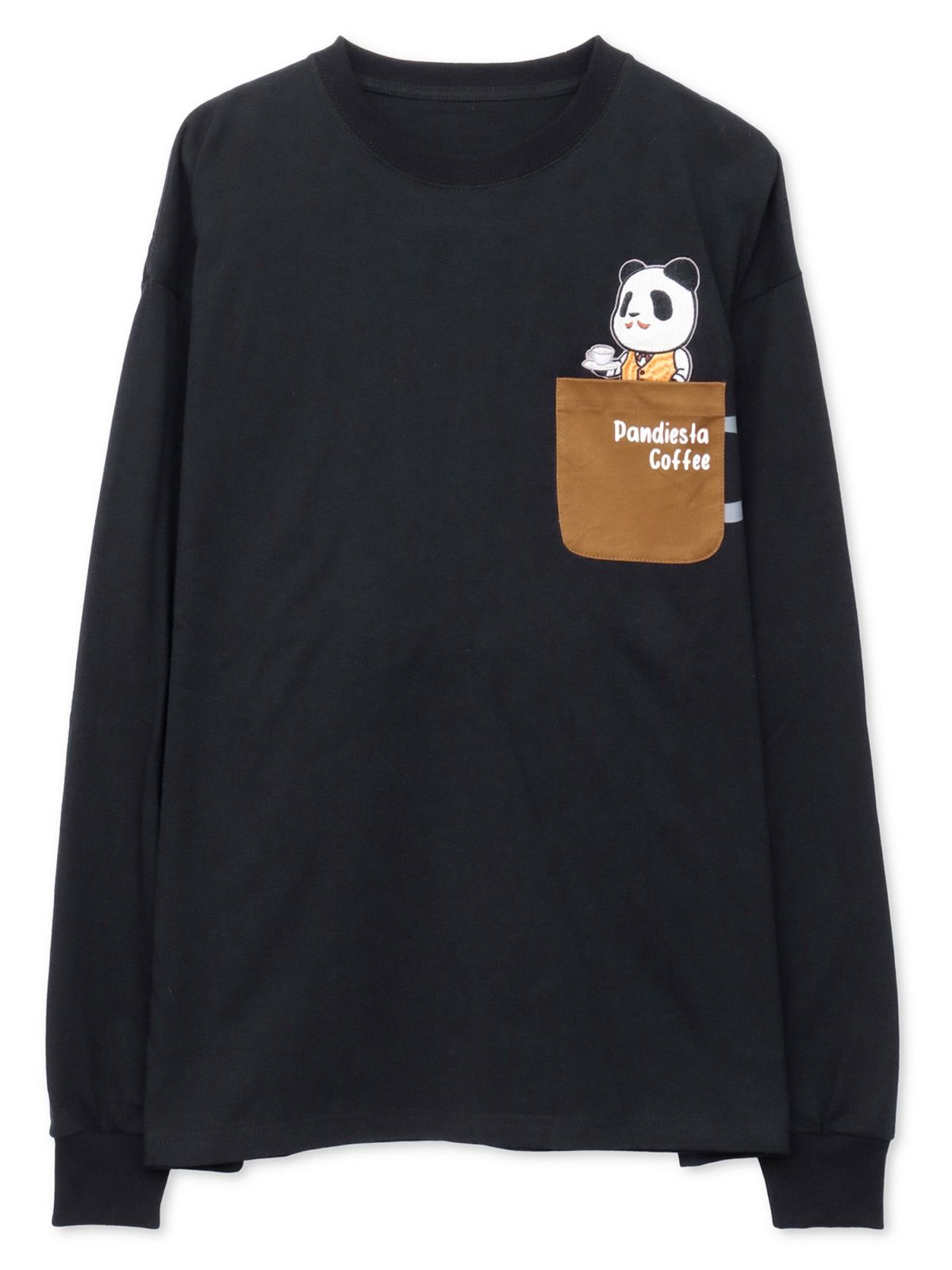 【PANDIESTA JAPAN】“熊猫カフェ”刺繍入りロンT
