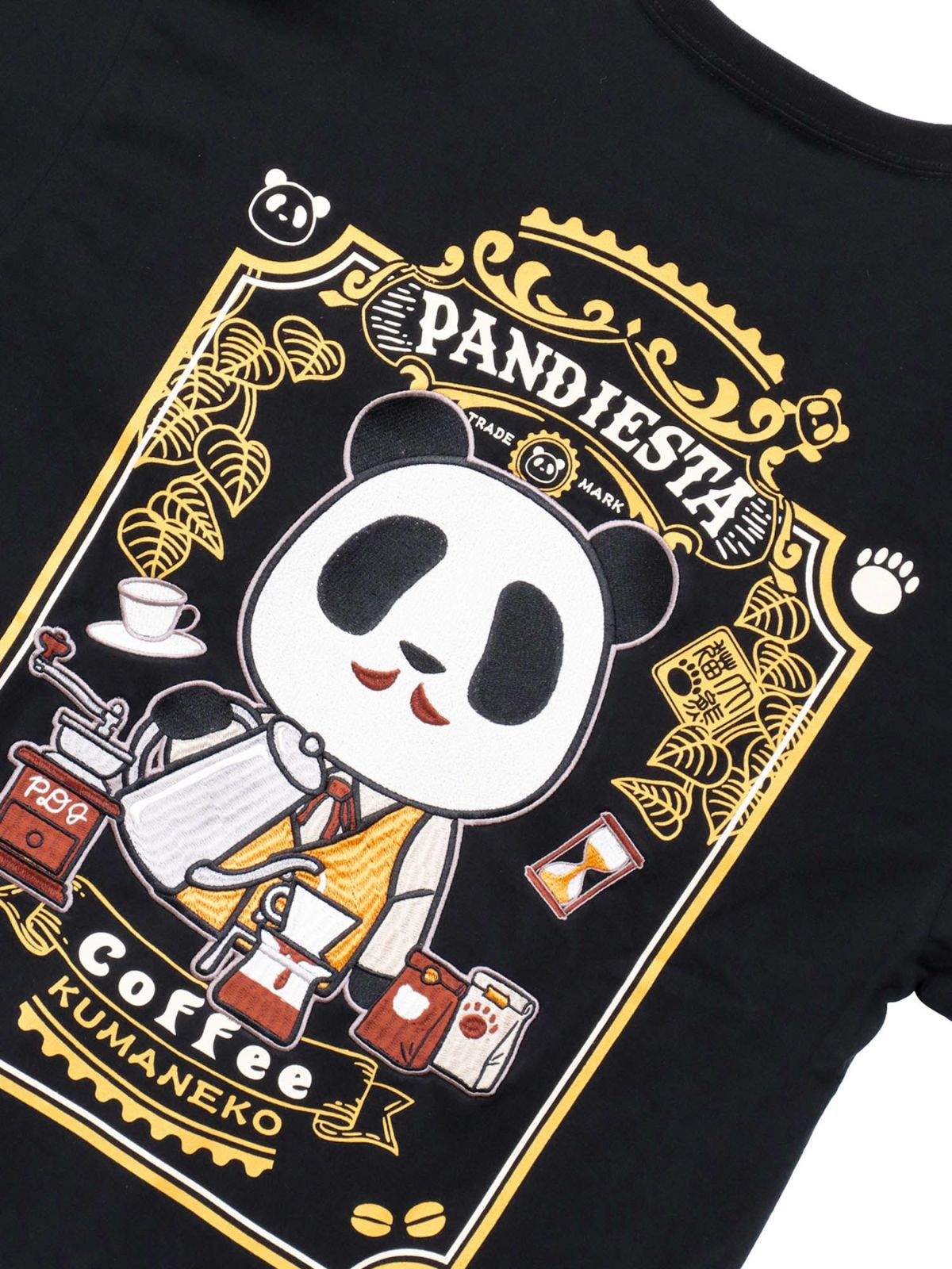 【PANDIESTA JAPAN】“熊猫カフェ”刺繍入りロンT