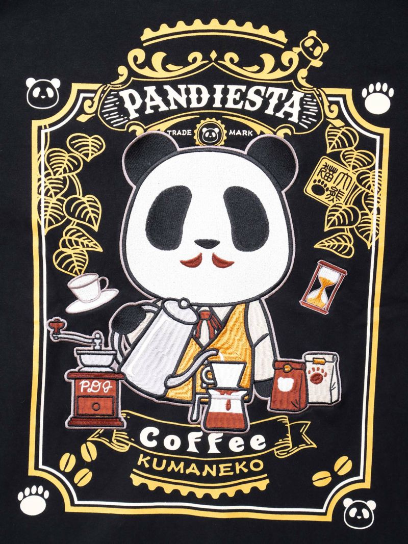 【PANDIESTA JAPAN】“熊猫カフェ”刺繍入りロンT