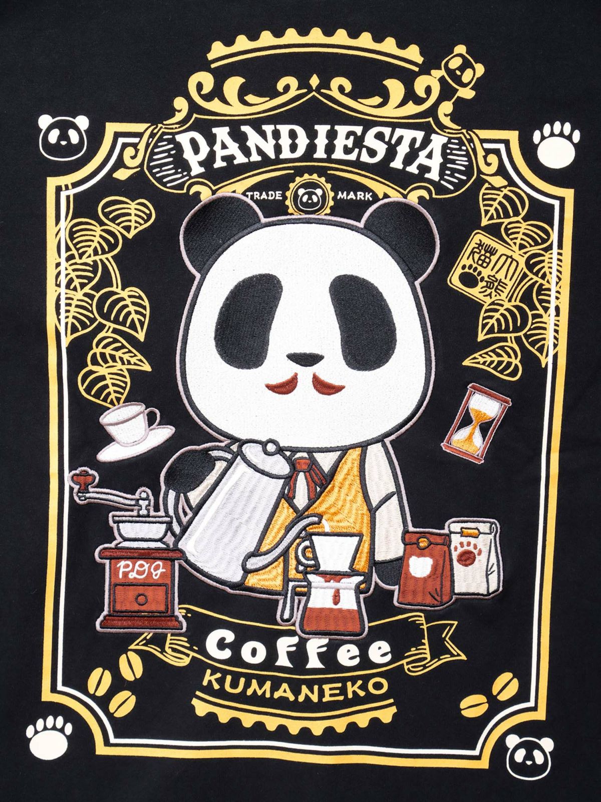 【PANDIESTA JAPAN】“熊猫カフェ”刺繍入りロンT