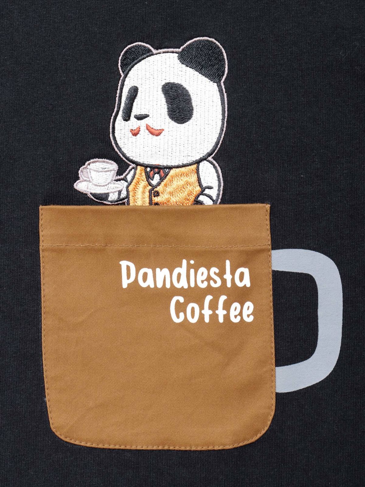【PANDIESTA JAPAN】“熊猫カフェ”刺繍入りロンT