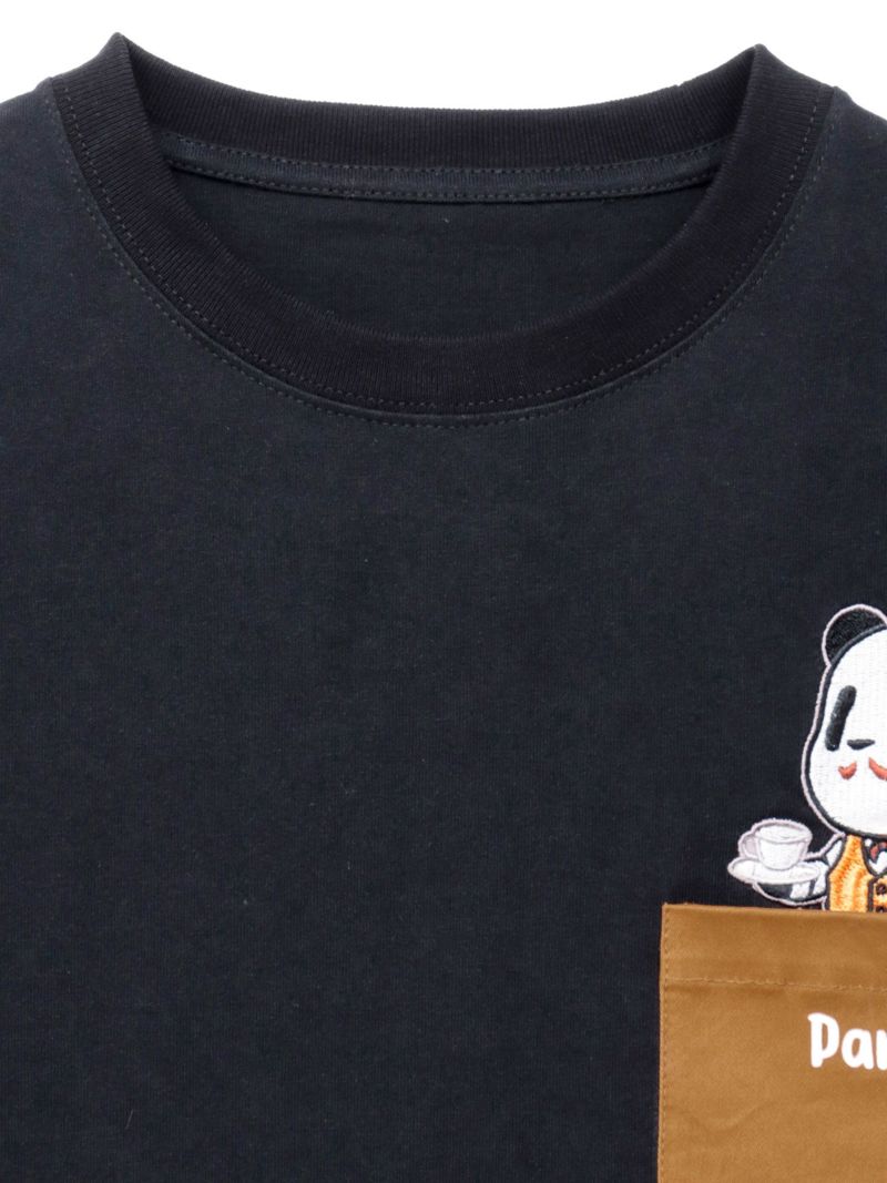 【PANDIESTA JAPAN】“熊猫カフェ”刺繍入りロンT