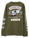 【PANDIESTA JAPAN】“SEA BEES PANDA”刺繍入りミリタリーロンT