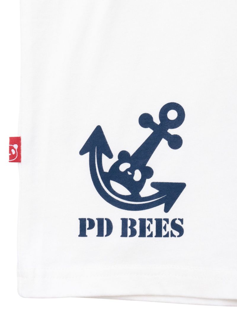 【PANDIESTA JAPAN】“SEA BEES PANDA”刺繍入りミリタリーロンT