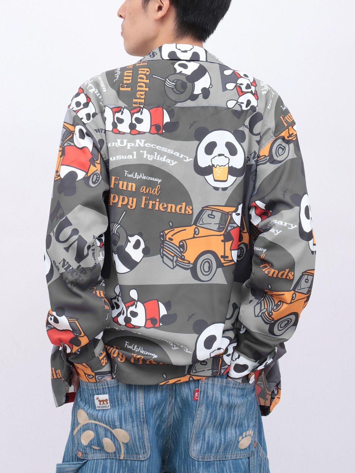 【PANDIESTA JAPAN】“BEERxCARS”総柄オープンシャツ