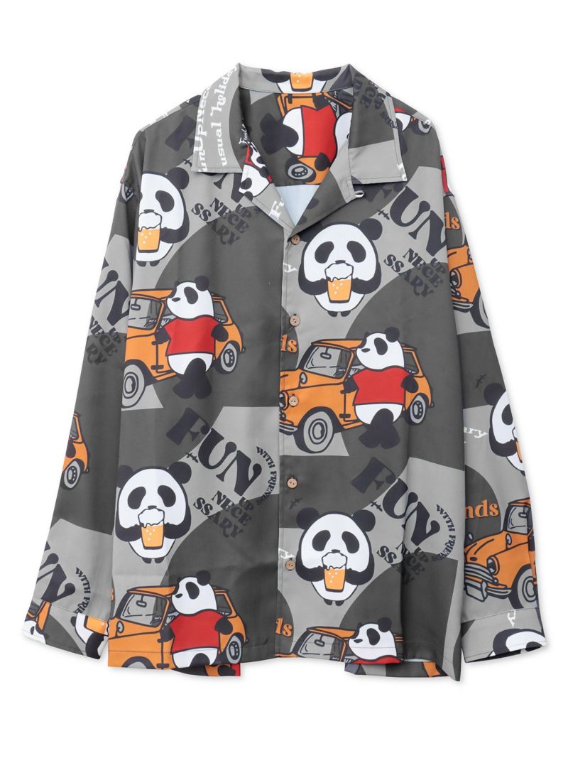 【PANDIESTA JAPAN】“BEERxCARS”総柄オープンシャツ