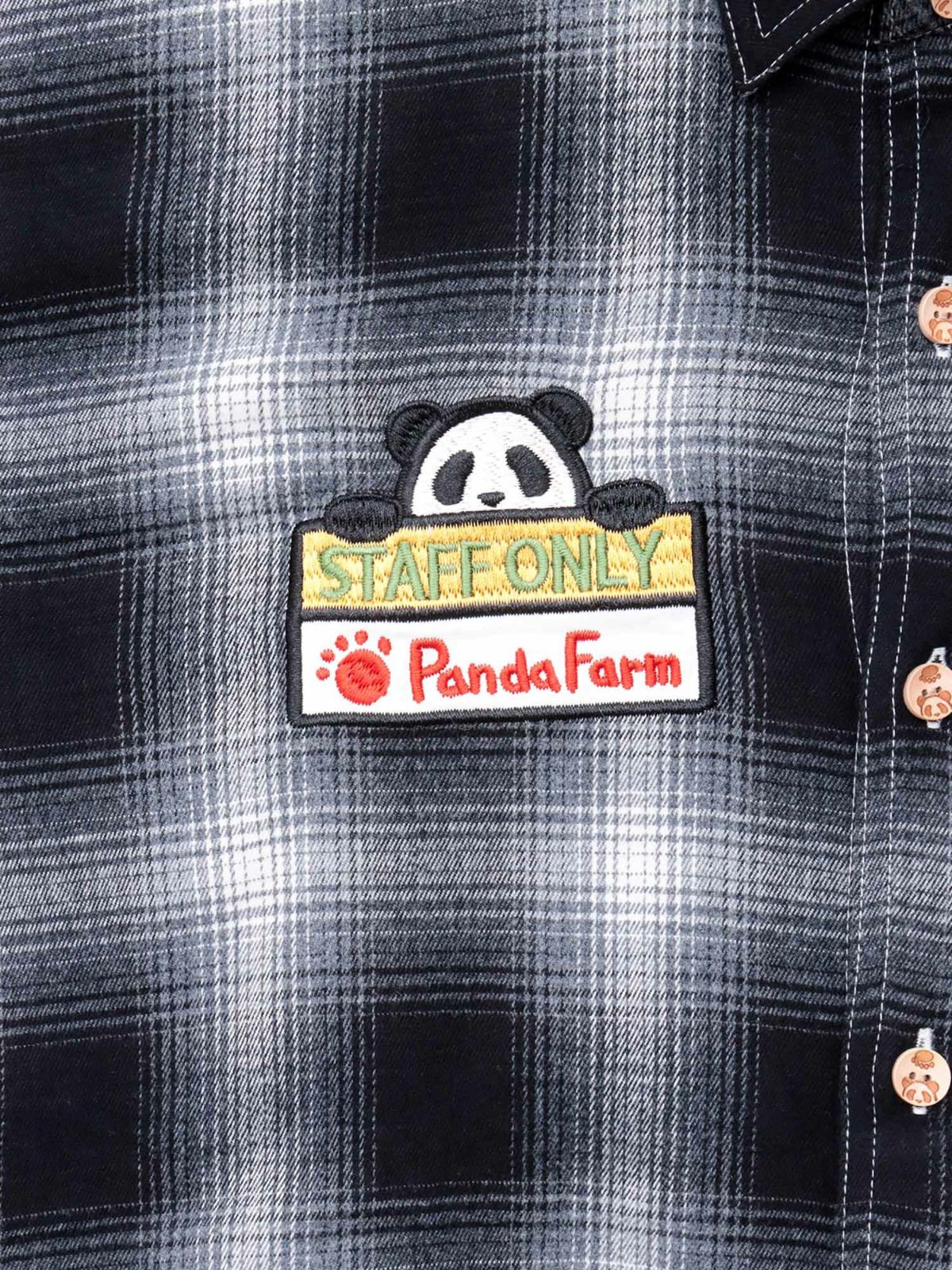 【PANDIESTA JAPAN】“ファーマーズパンダ”刺繍入りオンブレチェックシャツ