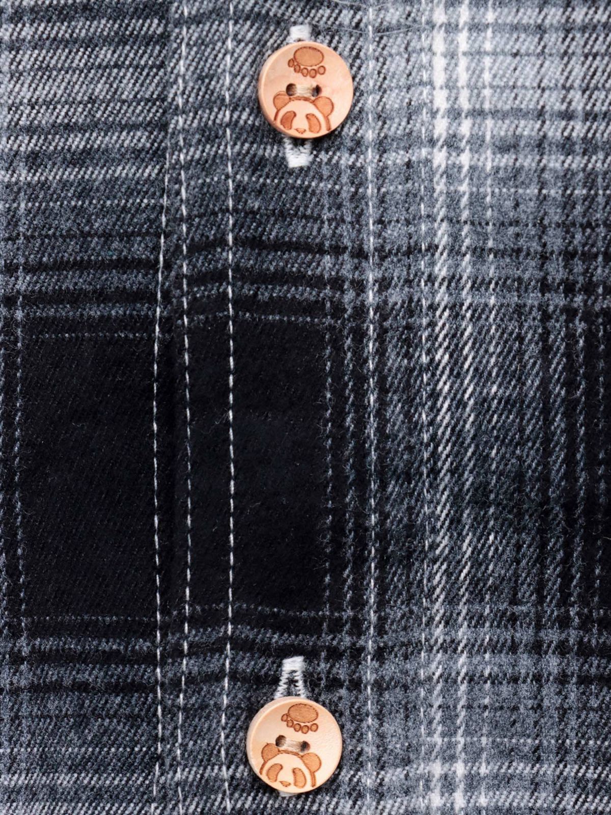 【PANDIESTA JAPAN】“ファーマーズパンダ”刺繍入りオンブレチェックシャツ