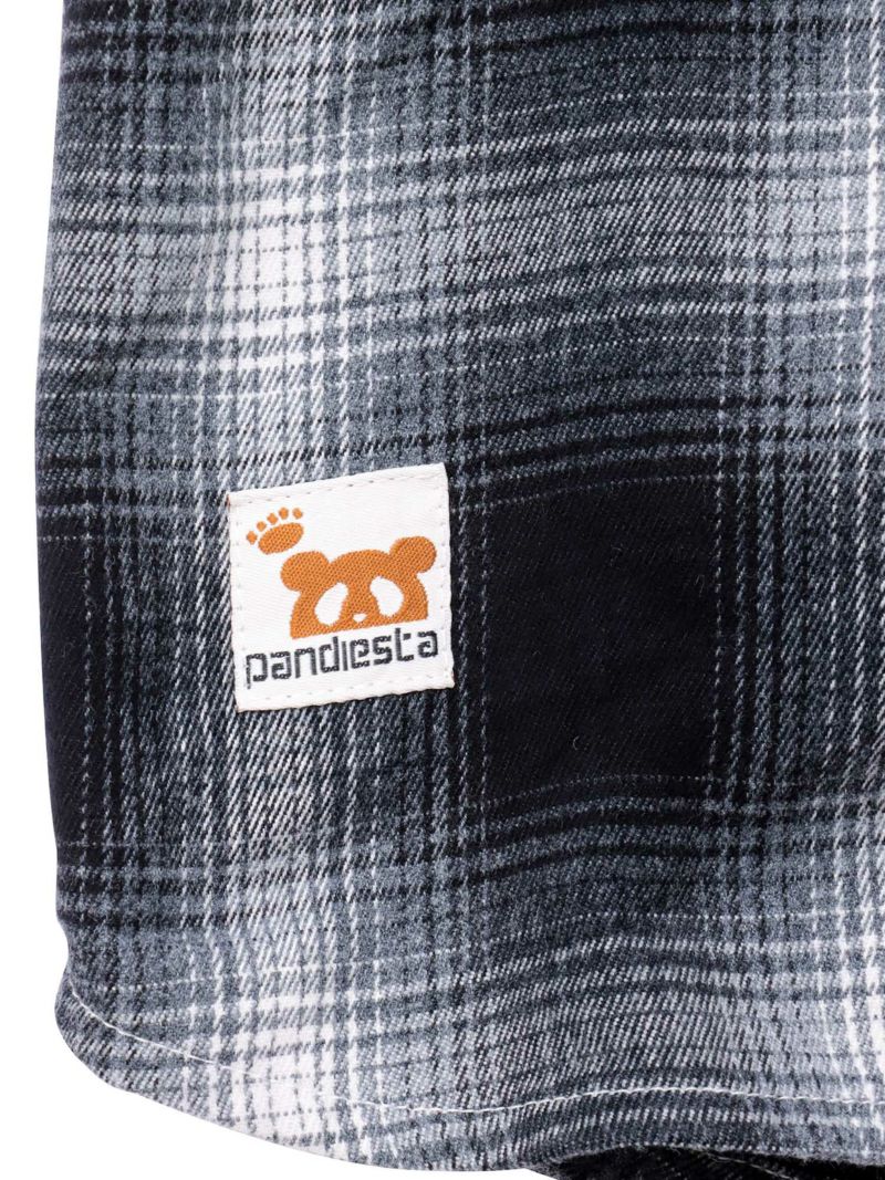【PANDIESTA JAPAN】“ファーマーズパンダ”刺繍入りオンブレチェックシャツ