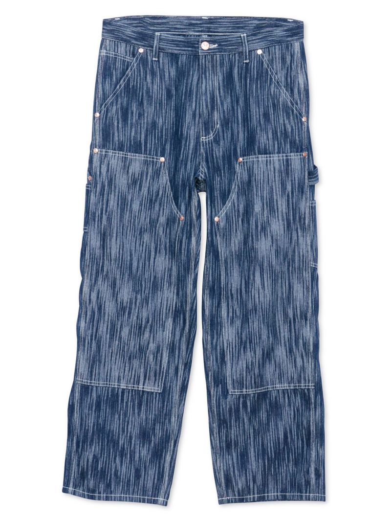 【PANDIESTA JAPAN】ウェーブジャガード ダブルニーデニムパンツ