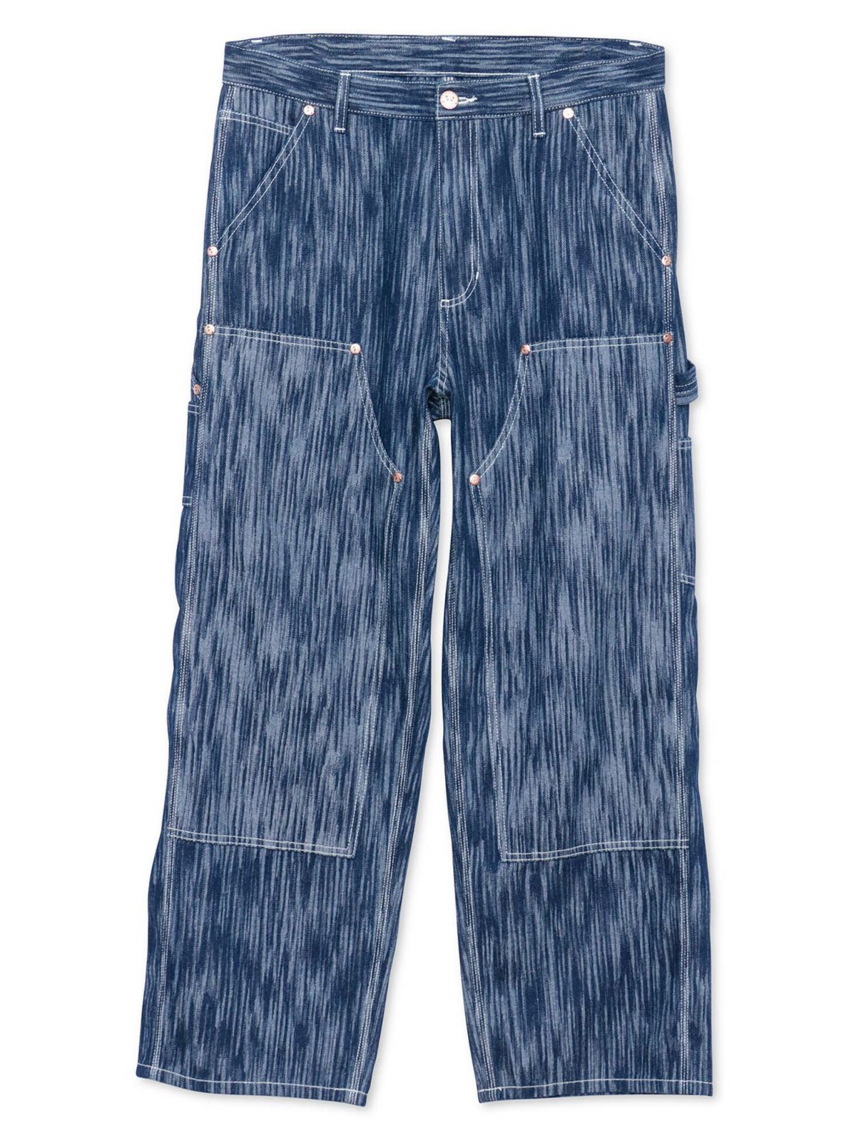 【PANDIESTA JAPAN】ウェーブジャガード ダブルニーデニムパンツ