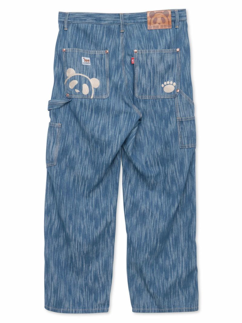 【PANDIESTA JAPAN】ウェーブジャガード ダブルニーデニムパンツ