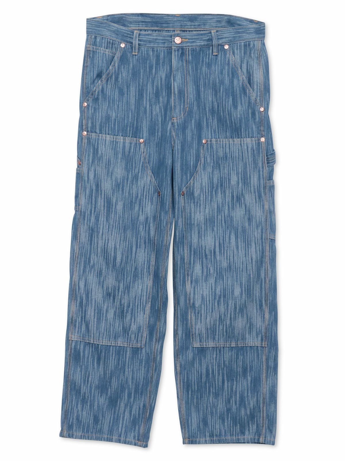 【PANDIESTA JAPAN】ウェーブジャガード ダブルニーデニムパンツ