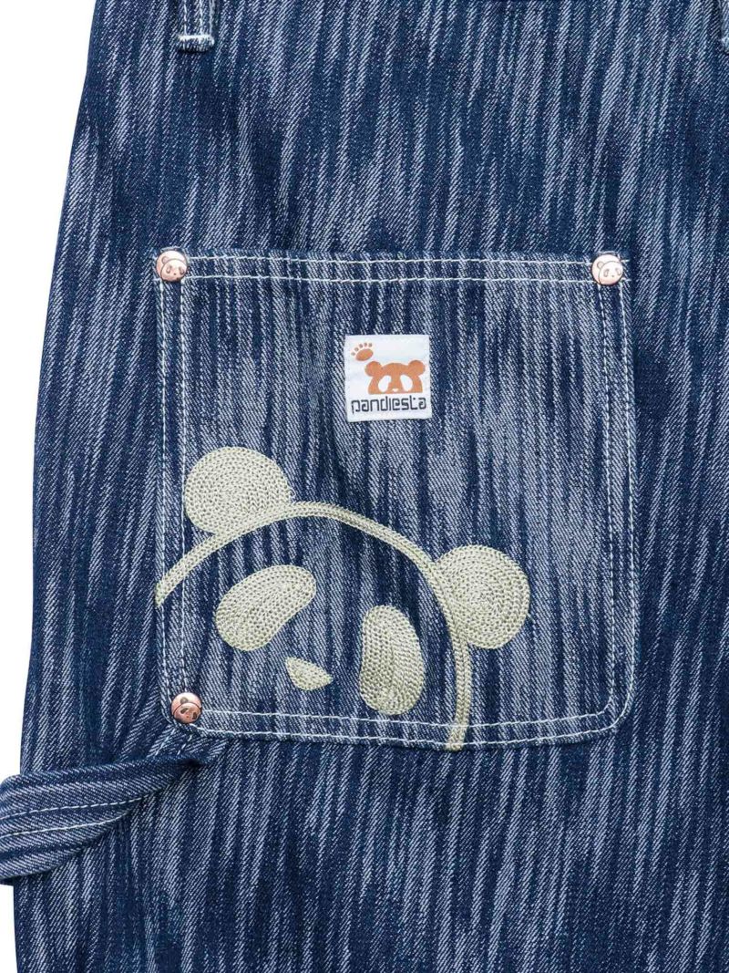 【PANDIESTA JAPAN】ウェーブジャガード ダブルニーデニムパンツ