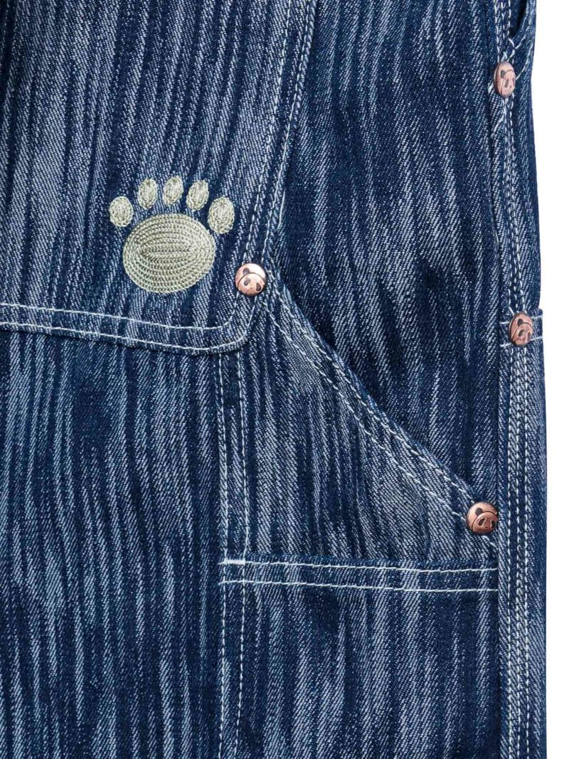 【PANDIESTA JAPAN】ウェーブジャガード ダブルニーデニムパンツ