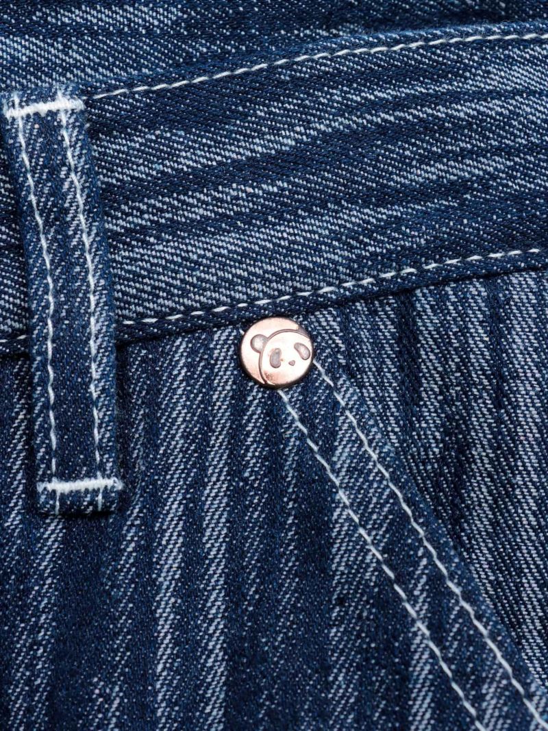 【PANDIESTA JAPAN】ウェーブジャガード ダブルニーデニムパンツ