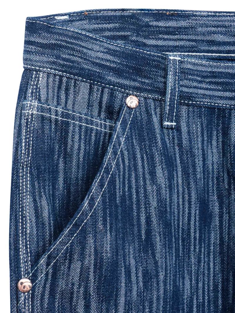 【PANDIESTA JAPAN】ウェーブジャガード ダブルニーデニムパンツ