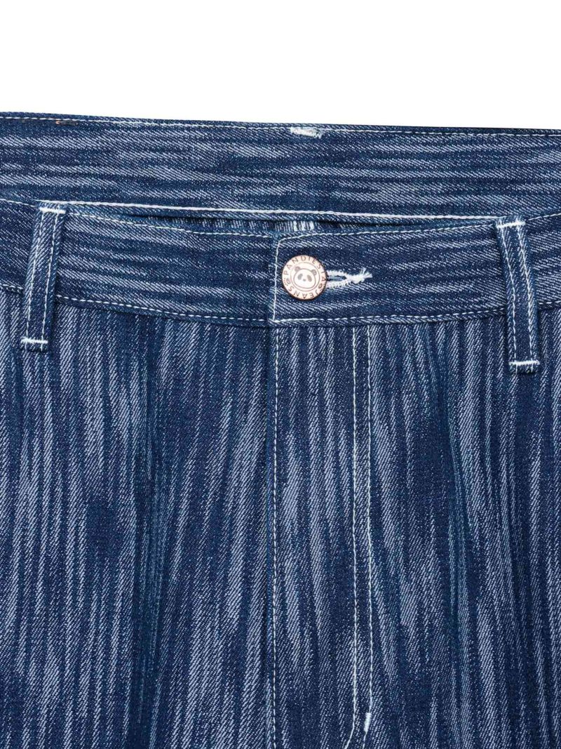 【PANDIESTA JAPAN】ウェーブジャガード ダブルニーデニムパンツ