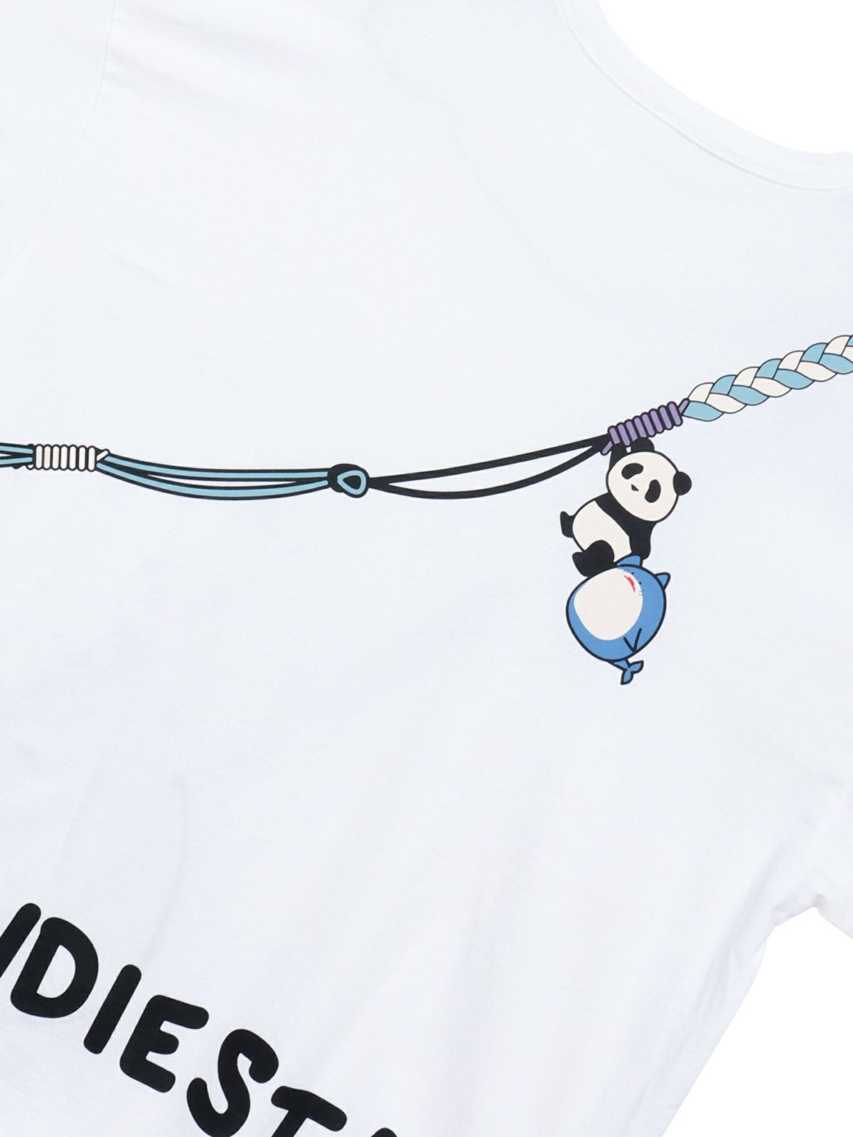 【PANDIESTA JAPAN】サメ型スマホショルダーBAG風ポケット付きフェイクレイヤードBIGロンT