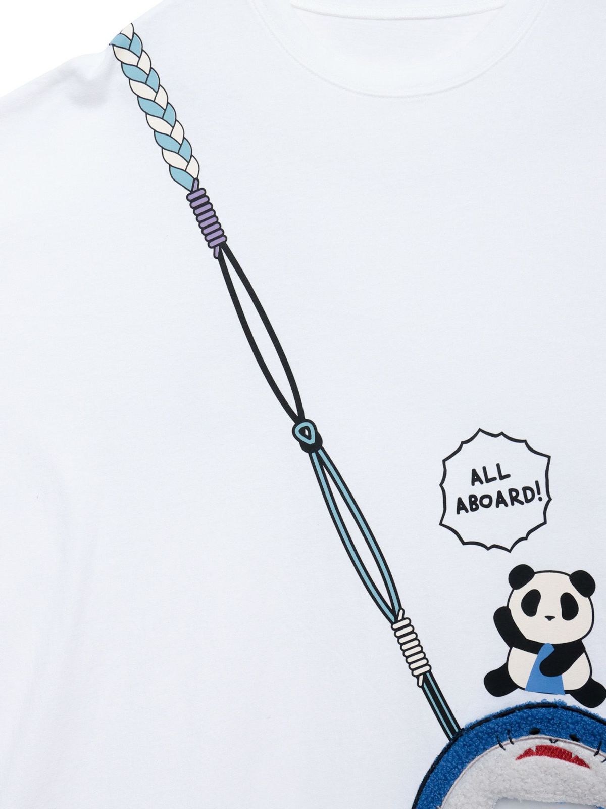 【PANDIESTA JAPAN】サメ型スマホショルダーBAG風ポケット付きフェイクレイヤードBIGロンT