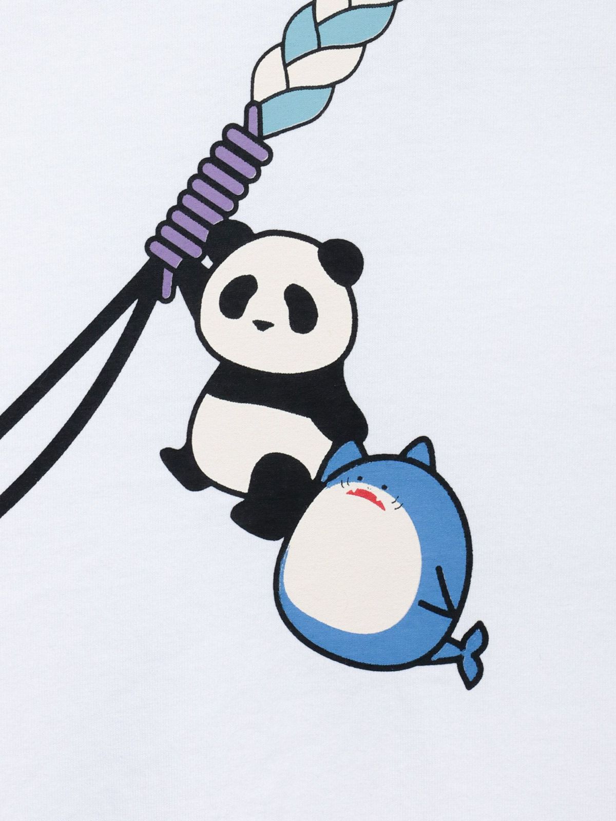 【PANDIESTA JAPAN】サメ型スマホショルダーBAG風ポケット付きフェイクレイヤードBIGロンT