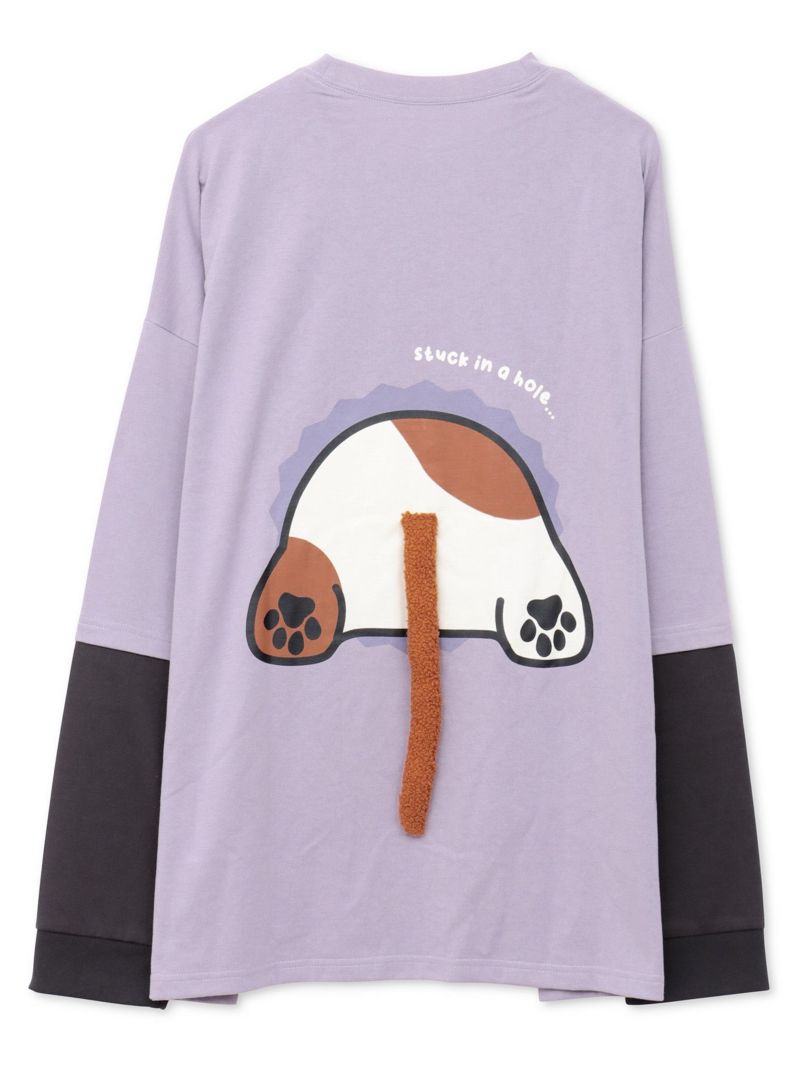 【PANDIESTA JAPAN】“飛び出しネコパンダ”フェイクレイヤードBIGロンT