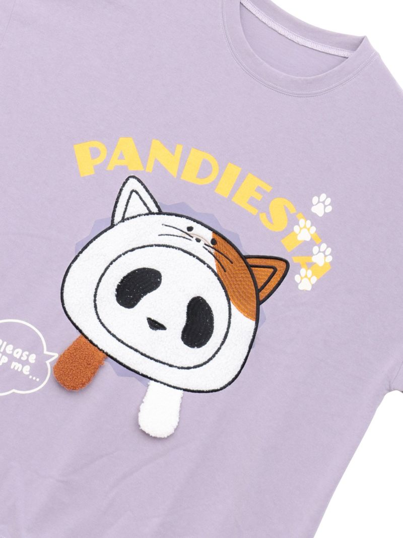 【PANDIESTA JAPAN】“飛び出しネコパンダ”フェイクレイヤードBIGロンT