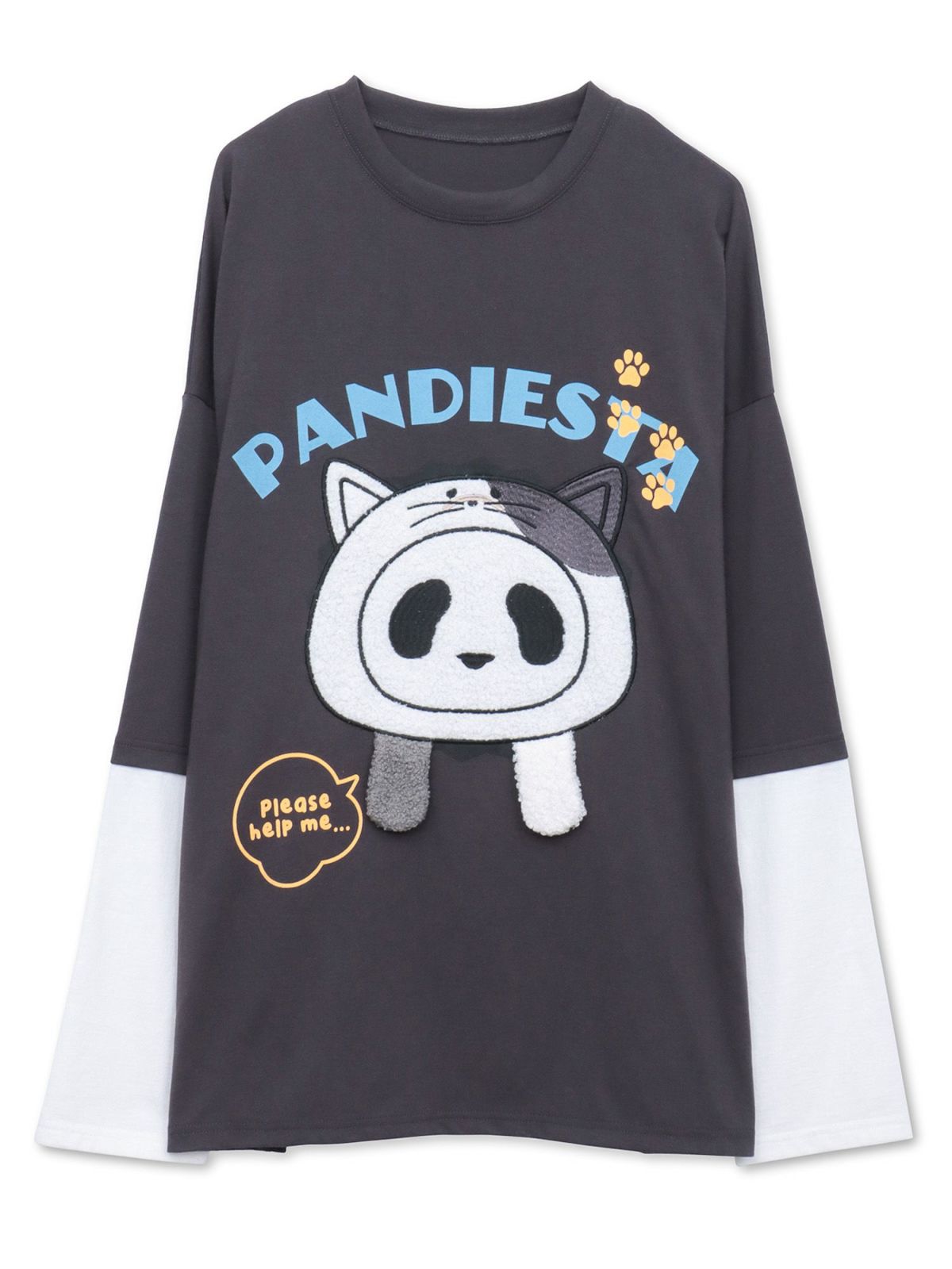 【PANDIESTA JAPAN】“飛び出しネコパンダ”フェイクレイヤードBIGロンT