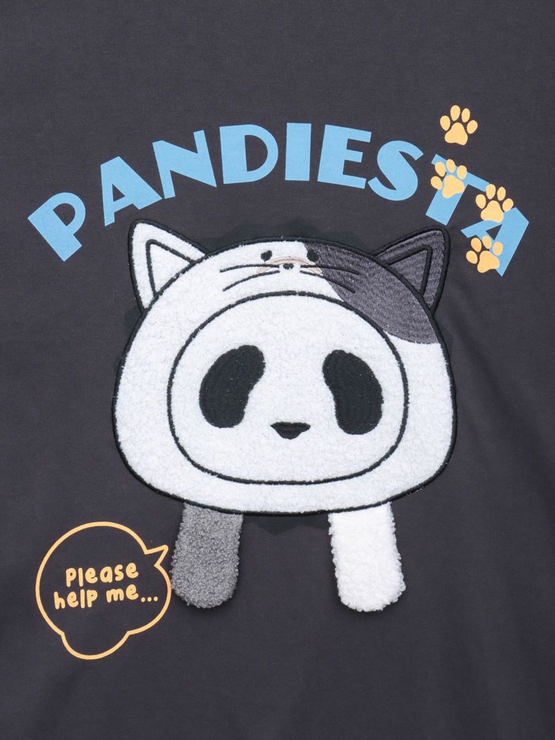 【PANDIESTA JAPAN】“飛び出しネコパンダ”フェイクレイヤードBIGロンT