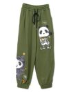 【PANDIESTA JAPAN】“ネコパンダハーフBONES”フェイクファー切替スウェットパンツ