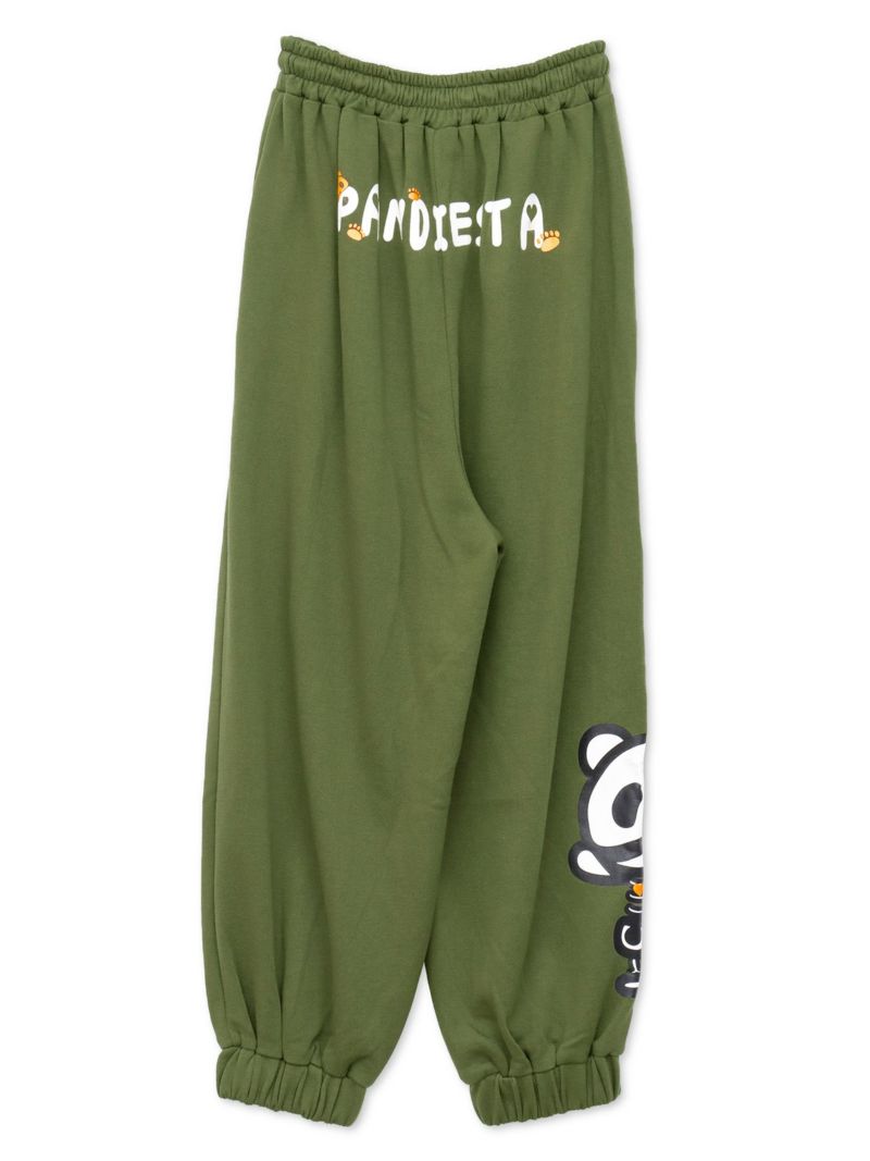 【PANDIESTA JAPAN】“ネコパンダハーフBONES”フェイクファー切替スウェットパンツ