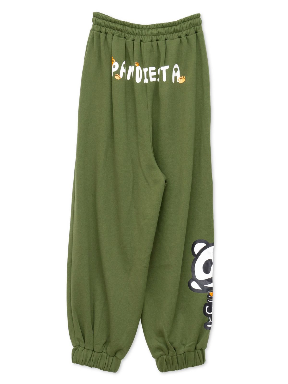 【PANDIESTA JAPAN】“ネコパンダハーフBONES”フェイクファー切替スウェットパンツ