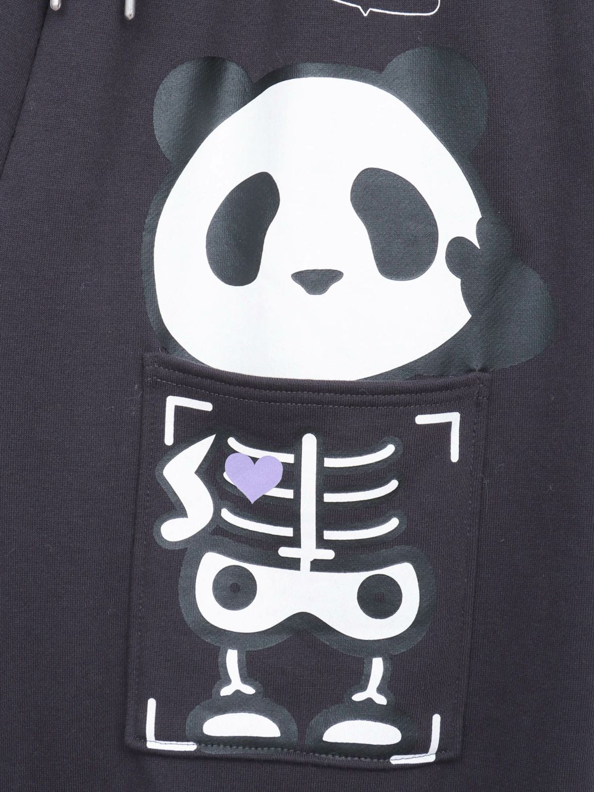 【PANDIESTA JAPAN】“ネコパンダハーフBONES”フェイクファー切替スウェットパンツ