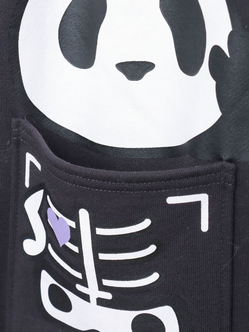 【PANDIESTA JAPAN】“ネコパンダハーフBONES”フェイクファー切替スウェットパンツ