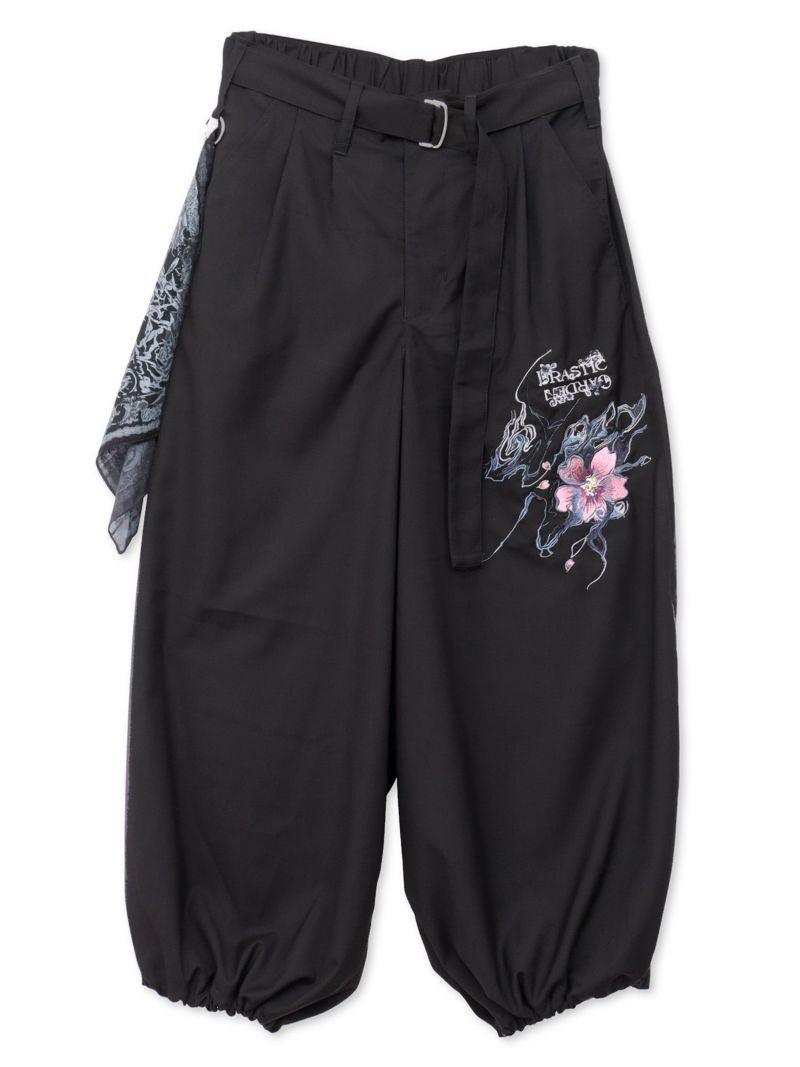 【DRASTIC GARDEN】“煙の桜”総刺繍ワイドパンツ