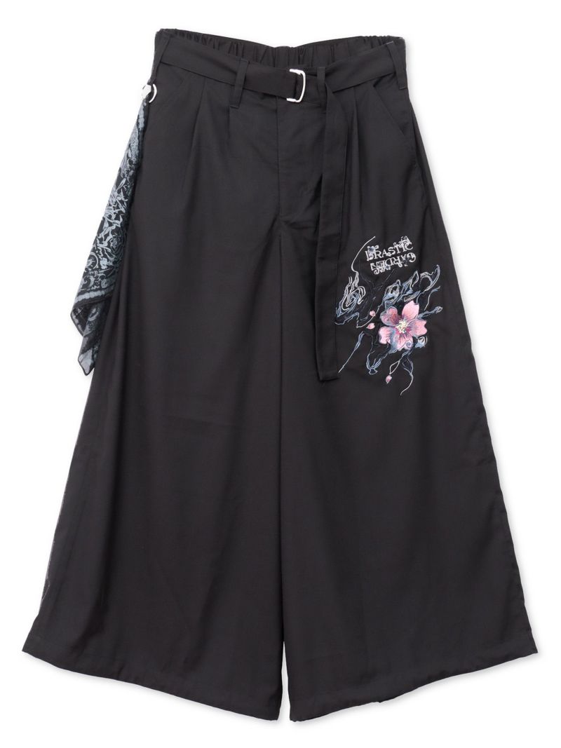 【DRASTIC GARDEN】“煙の桜”総刺繍ワイドパンツ