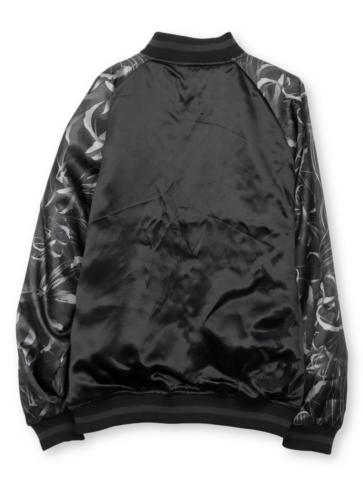 【絡繰魂・漆】“八咫烏と彼岸花”総刺繍リバーシブルスカジャン〔別注〕