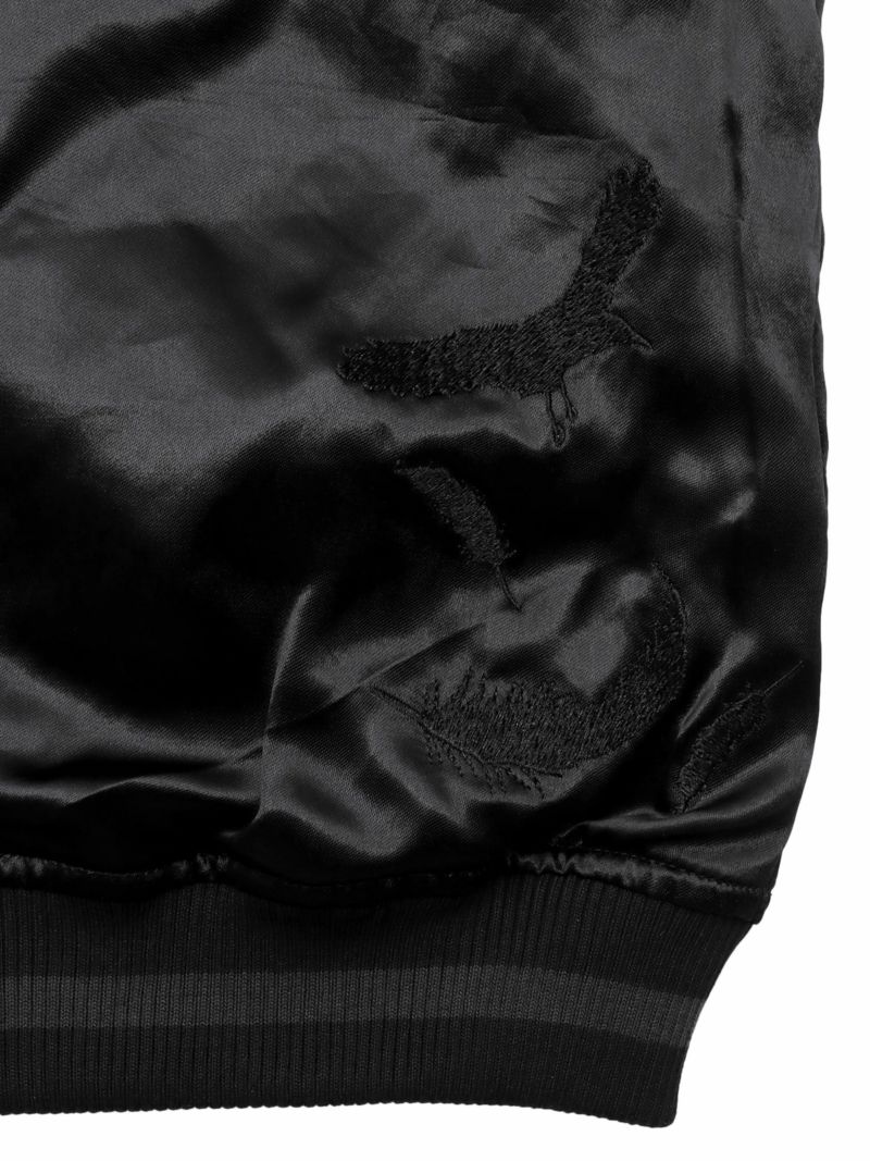 【絡繰魂・漆】“八咫烏と彼岸花”総刺繍リバーシブルスカジャン〔別注〕