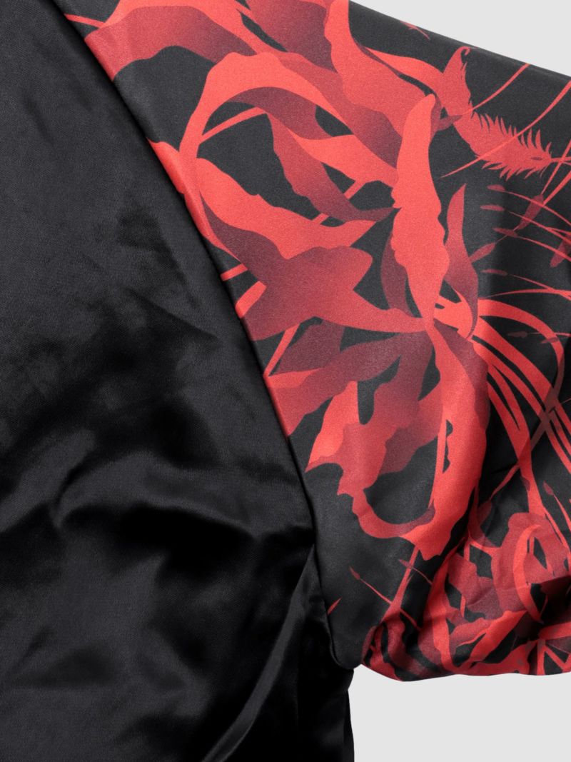 【絡繰魂・漆】“八咫烏と彼岸花”総刺繍リバーシブルスカジャン〔別注〕