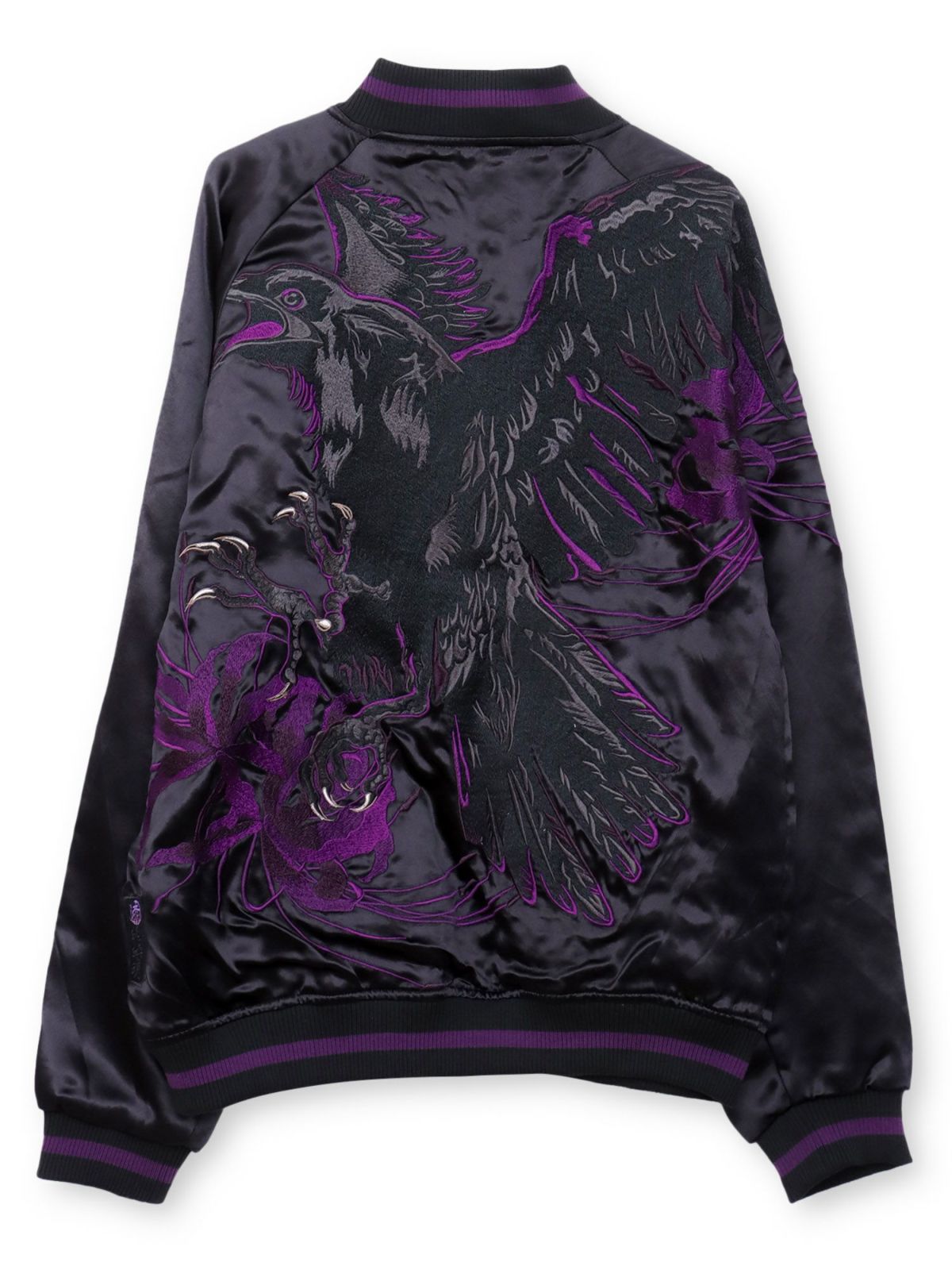 【絡繰魂・漆】“八咫烏と彼岸花”総刺繍リバーシブルスカジャン〔別注：web限定カラー〕