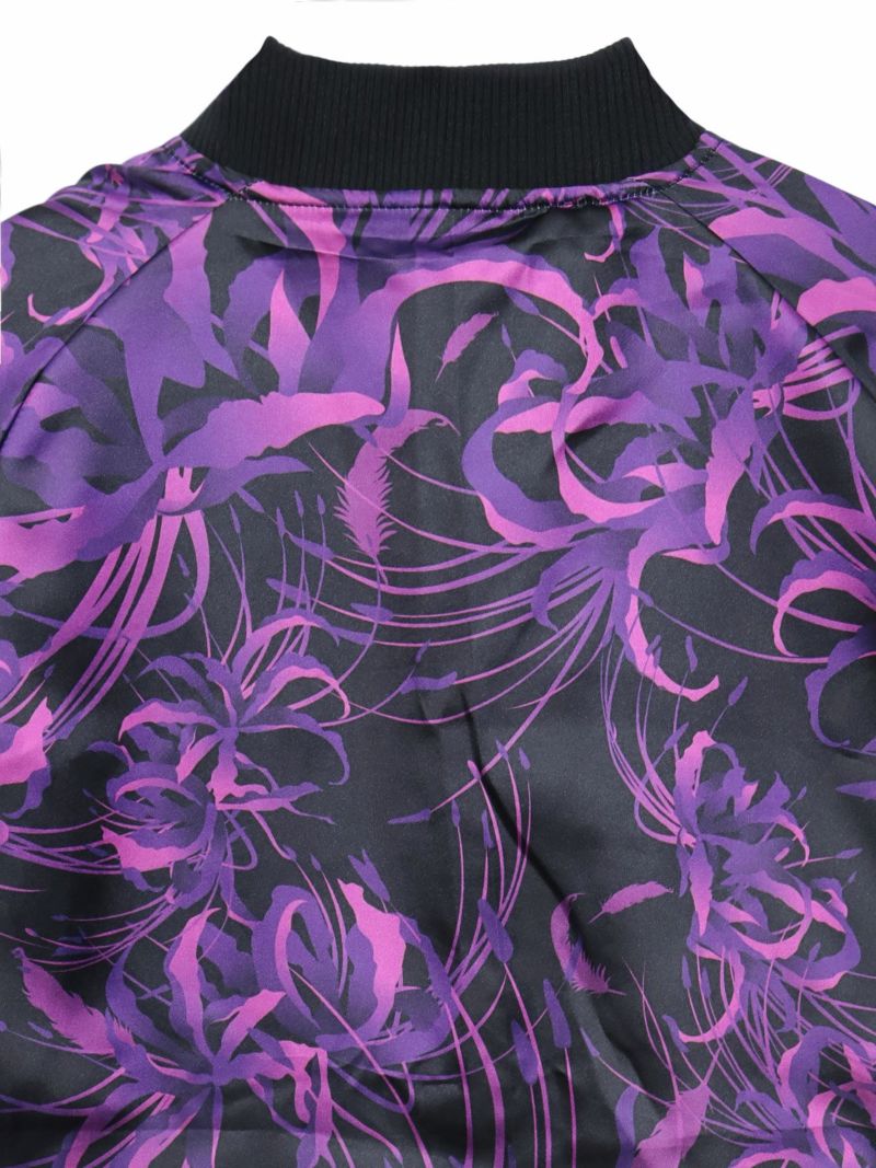 【絡繰魂・漆】“八咫烏と彼岸花”総刺繍リバーシブルスカジャン〔別注：web限定カラー〕