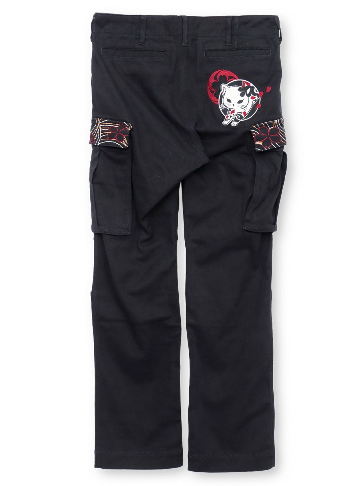 【SUMINEKO】“伸び猫”総刺繍ストレッチカーゴパンツ