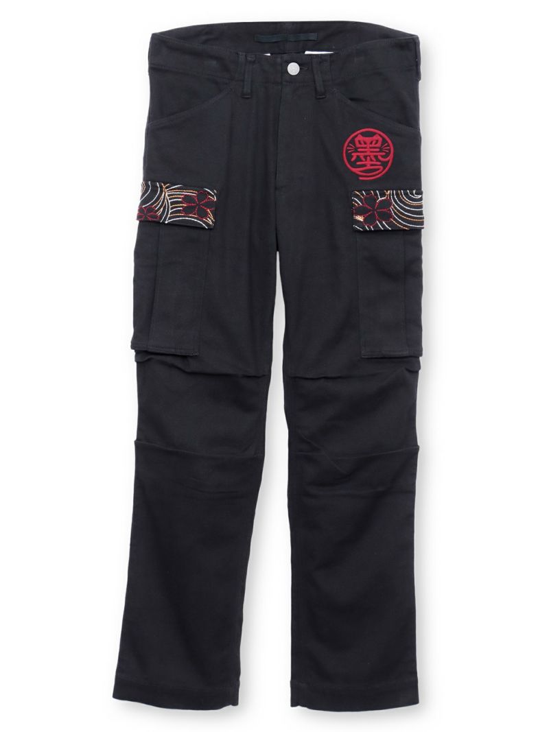 【SUMINEKO】“伸び猫”総刺繍ストレッチカーゴパンツ