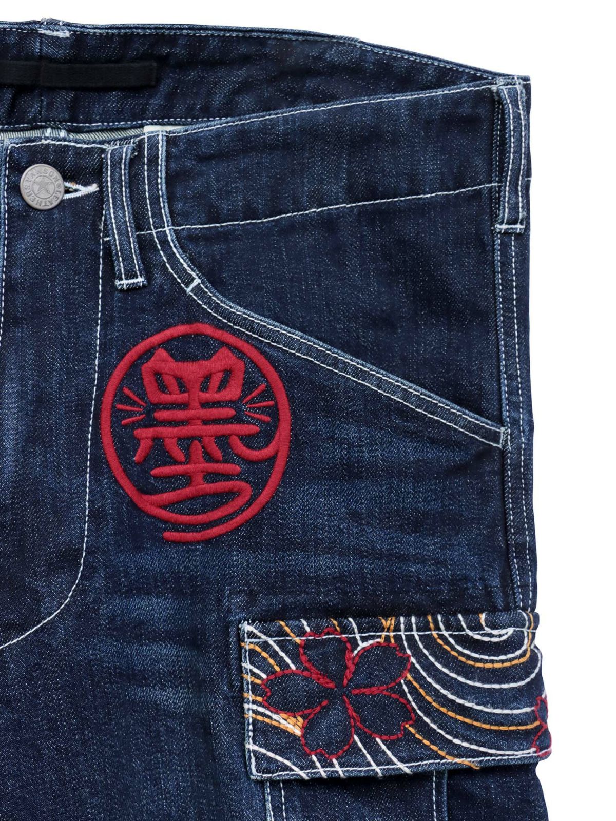 【SUMINEKO】“伸び猫”総刺繍ストレッチカーゴパンツ