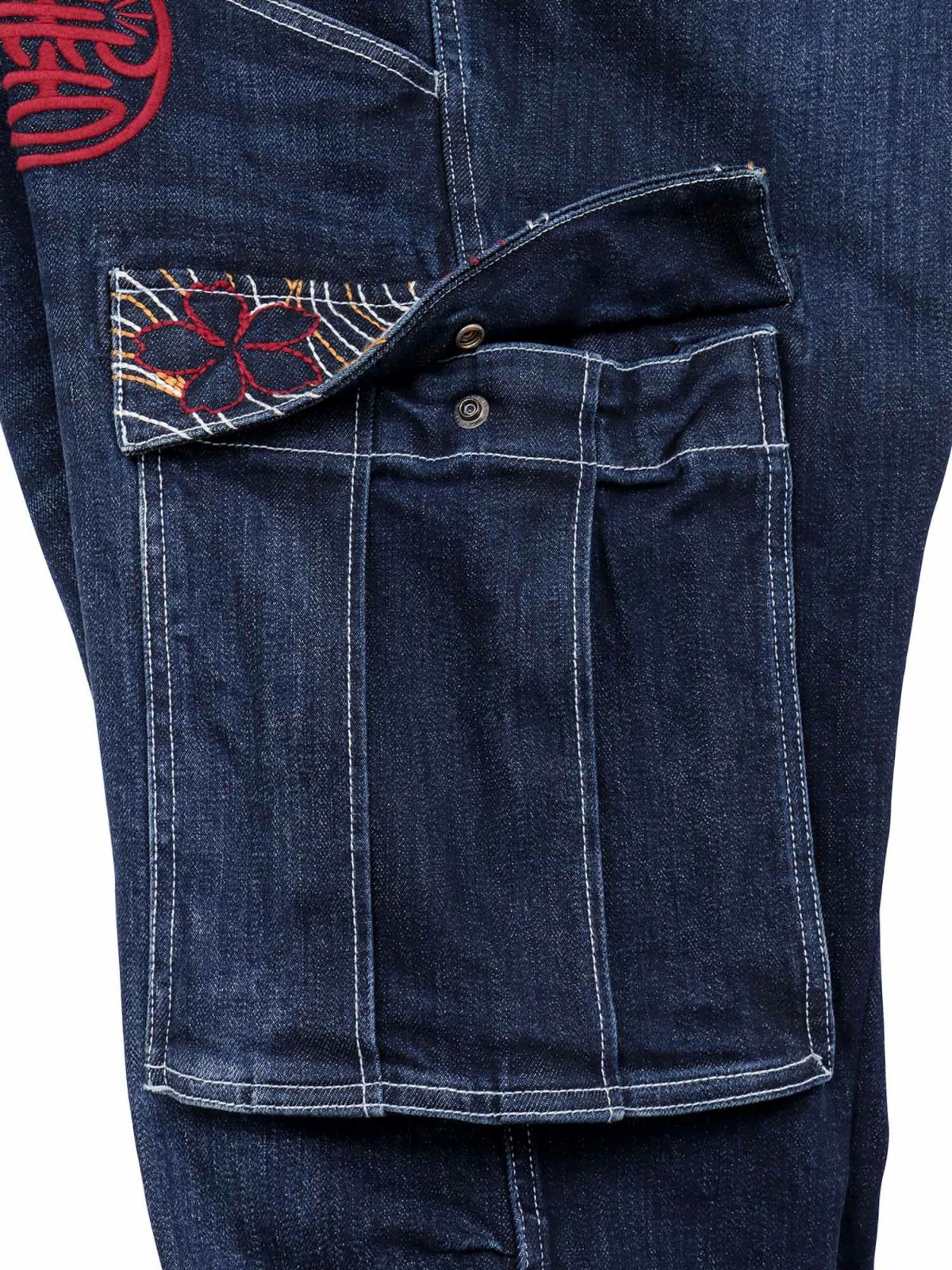 【SUMINEKO】“伸び猫”総刺繍ストレッチカーゴパンツ